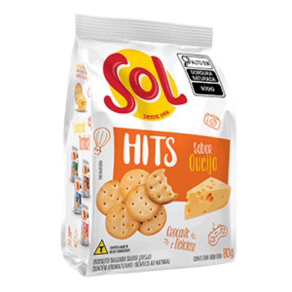Biscoito Salgado Queijo Sol Hits 80g